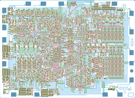 第一个微处理器在70年代末的Intel 4004.